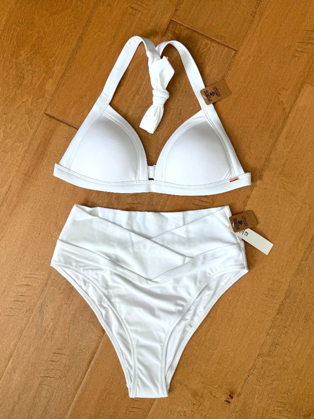 PINK Victoria's Secret Bikini with Push-Up Top & V-Crossover High-Waist Bottom
